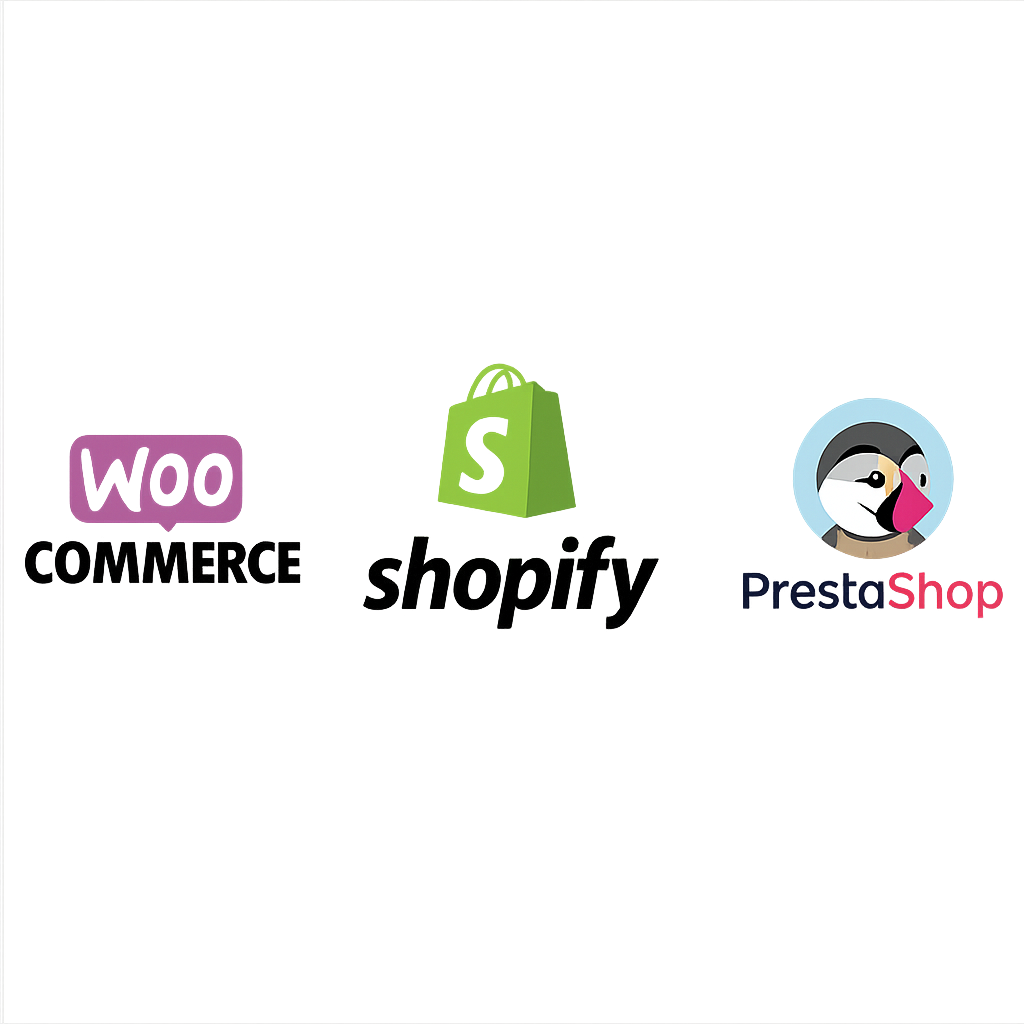 plataformas ecommerce (woocommerce, shopify, prestashop)