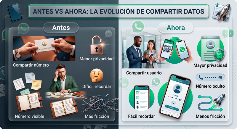 whatsapp nombre de usuario antes y despues