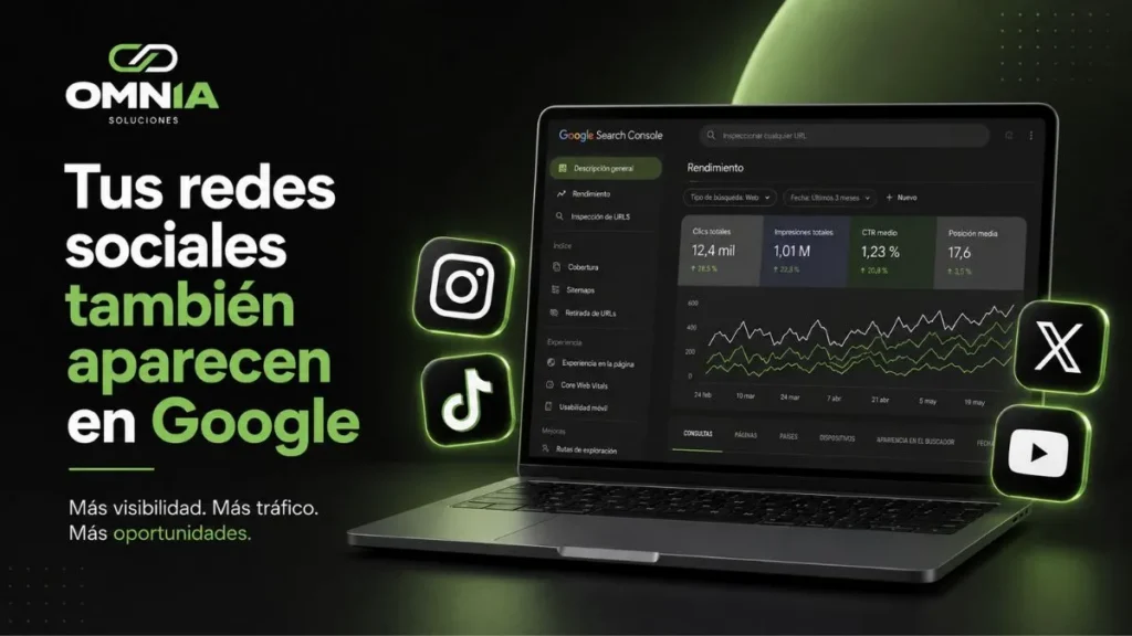 google search console permite analizar instagram, tiktok, x y youtube