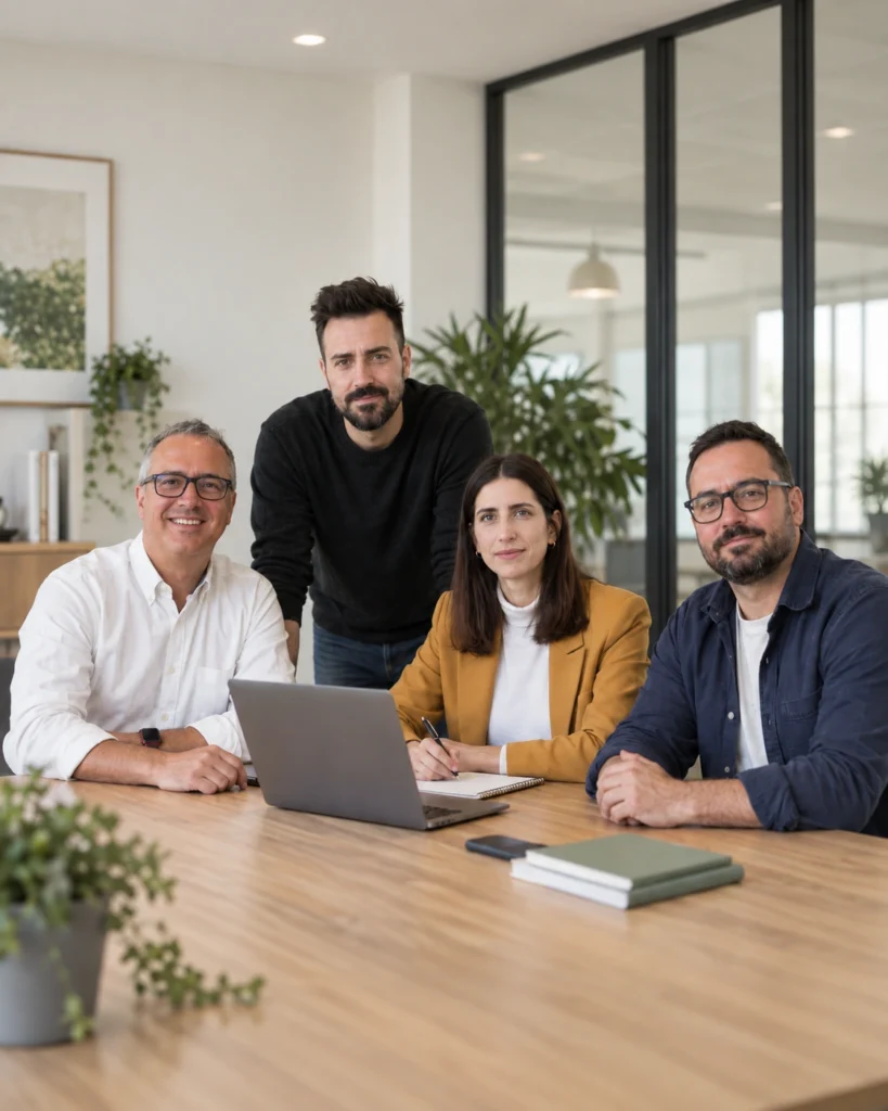 equipo profesional trabajando en una estrategia de marketing b2b