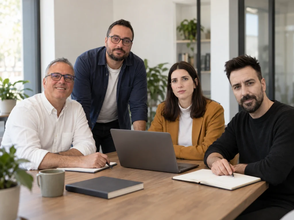 equipo de omnia soluciones trabajando en estrategia digital